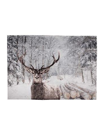 Clayre & Eef Plaid grijs/bruin - (L)170 x (B)130 cm