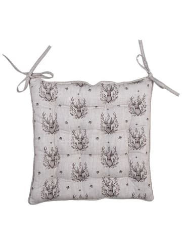 Clayre & Eef Stuhlkissen in Grau/ Braun - (L)40 x (B)40 cm