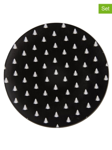 Clayre & Eef Podtalerze (2 szt.) w kolorze czarnym - Ø 31 cm