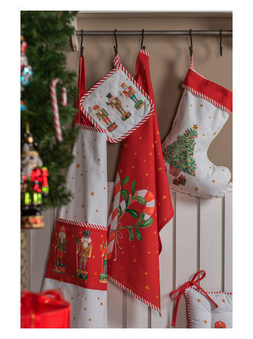 Clayre & Eef Kochschürze in Weiß/ Rot - (L)85 x (B)70 cm
