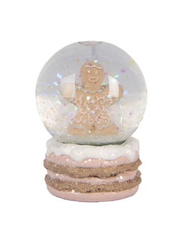 Clayre & Eef Schneekugel in Beige/ Rosa - (H)7 x  Ø 5 cm