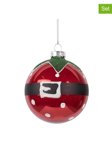 Clayre & Eef Bombki (2 szt.) w kolorze czerwonym - Ø 8 cm