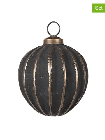 Clayre & Eef Bombki (2 szt.) w kolorze złoto-czarnym - Ø 8 cm