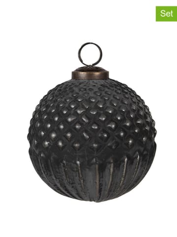Clayre & Eef Bombki (2 szt.) w kolorze czarnym - Ø 10 cm