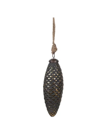 Clayre & Eef Christbaumkugel in Grau/ Gold - (H)17 x  Ø 6 cm