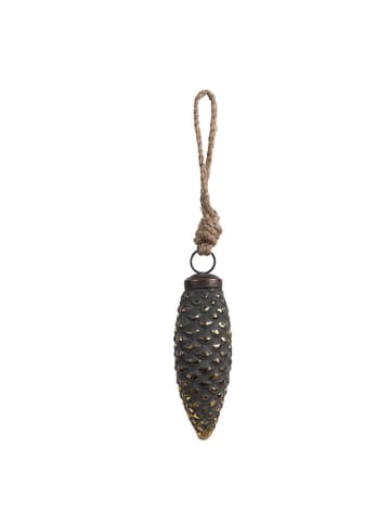 Clayre & Eef Kerstbal grijs/goudkleurig - (H)11 x  Ø 5 cm