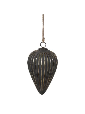 Clayre & Eef Christbaumkugel in Grau/ Gold - Ø 15 cm