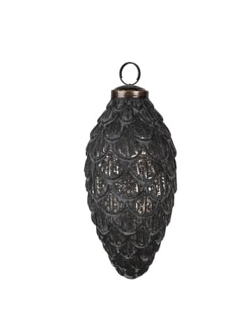 Clayre & Eef Christbaumkugel in Schwarz - (H)15 x  Ø 7 cm