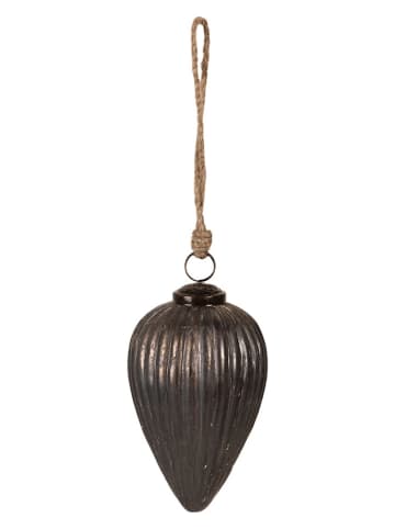 Clayre & Eef Kerstbal grijs - (H)14 x Ø 9 cm