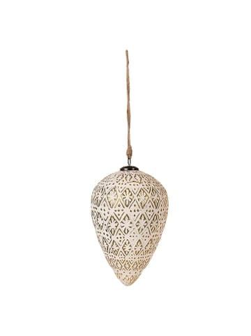 Clayre & Eef Christbaumkugel in Creme/ Gold - (H)17 cm