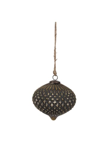 Clayre & Eef Christbaumkugel in Schwarz/ Gold - (L)17 x  Ø 14 cm