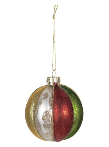 Clayre & Eef 4-delige set: kerstballen meerkleurig - Ø 8 cm