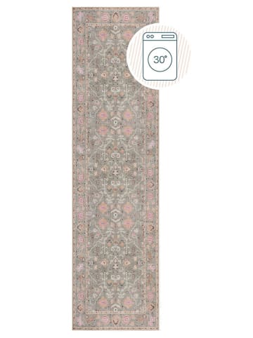Flair Rugs Laagpolige loper "Una" beige/groen