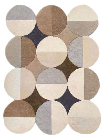 Flair Rugs Wollen tapijt "Mia" beige/lichtbruin/grijs - (L)120 cm - (B)170 cm