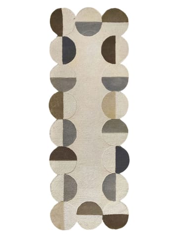 Flair Rugs Woll-Läufer "Mia" in Beige/ Grau/ Braun