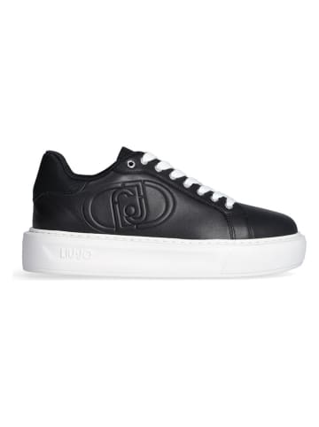 Liu Jo Skórzane sneakersy w kolorze czarnym