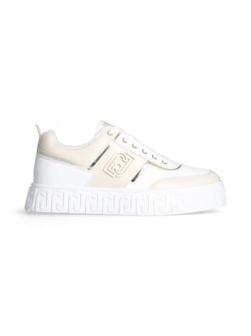 Liu Jo Skórzane sneakersy w kolorze biało-beżowym