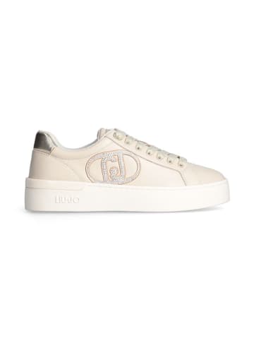 Liu Jo Skórzane sneakersy w kolorze beżowym