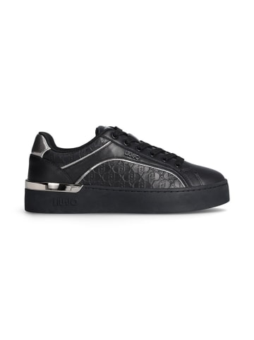 Liu Jo Skórzane sneakersy w kolorze czarno-srebrnym