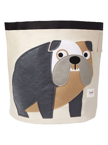 3 Sprouts Aufbewahrungskorb "Bulldoge" in Creme/ Anthrazit - (B)43 x (H)45 x (T)43 cm