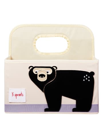 3 Sprouts Windelaufbewahrungsbox "Bär" in Creme/ Schwarz - (B)28 x (H)25 x (T)25 cm