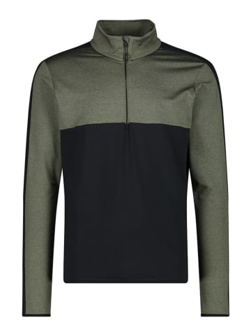 CMP Fleecepullover in Khaki/ Schwarz