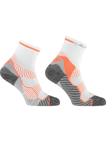 CMP Hardloopsokken wit/oranje/grijs