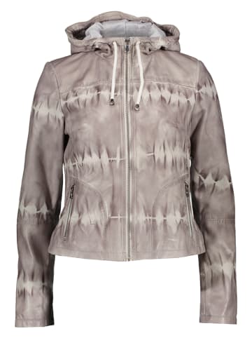 BLUE MONKEY Lederjacke in Grau