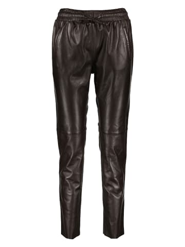BLUE MONKEY Leren broek bruin