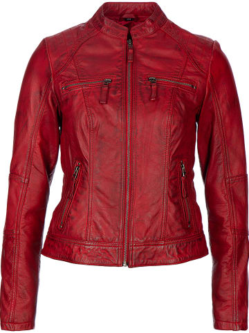 7eleven Lederjacke "Solo" in Rot