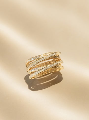 DIAMANTA Gouden ring "New entrelacs candides" met diamanten