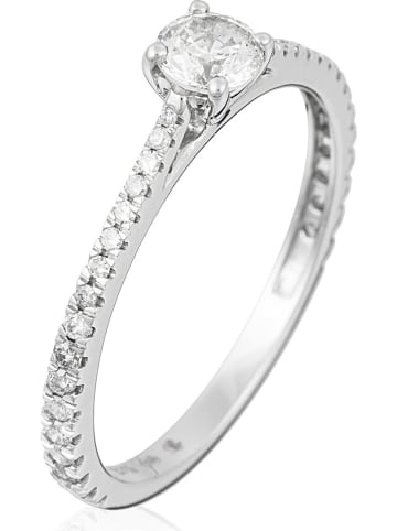 DIAMANTA Witgouden ring "Solitaire royal" met diamanten