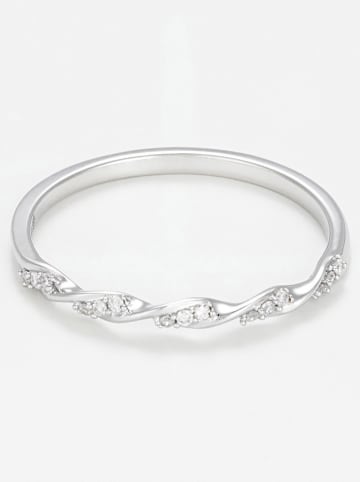DIAMANTA Witgouden ring "Eternelle torsade" met diamanten