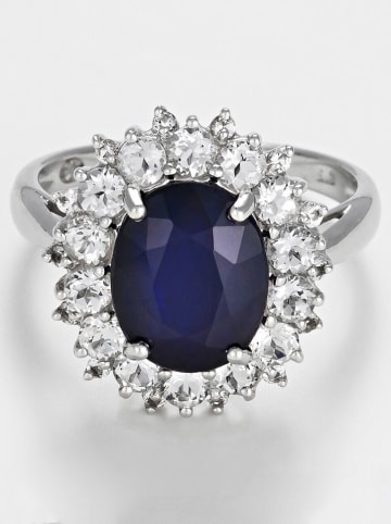 DIAMANTA Witgouden ring "Soleil bleu" met diamanten