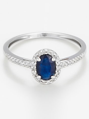 DIAMANTA Witgouden ring "Royal blue" met diamanten