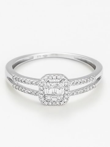 DIAMANTA Witgouden ring "Brillants baguettes" met diamanten