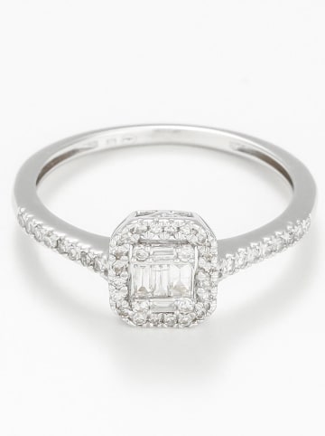 DIAMANTA Witgouden ring "Solitaire lumineux" met diamanten