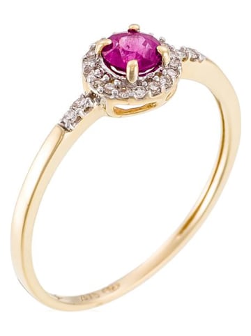 DIAMANTA Gouden ring "Rond de rubis" met diamanten
