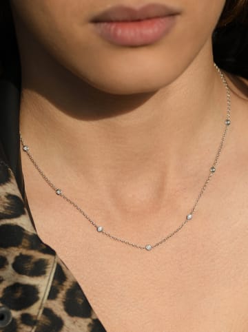 DIAMANTA Witgouden ketting "Sunshine" met diamanten - (L)42 cm