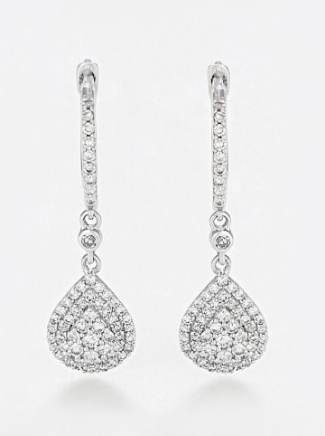 DIAMANTA Witgouden oorringen "Princesse stella" met diamanten