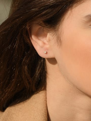 DIAMANTA Gouden oorstekers "Single diamond" met diamanten