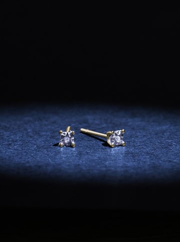 DIAMANTA Gouden oorstekers "Petites puces" met diamanten