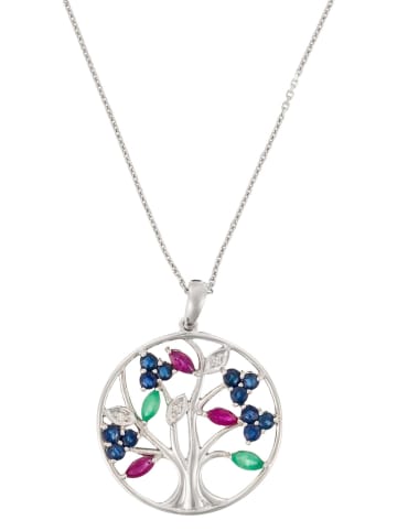 DIAMANTA Witgouden hanger "Arbre a fleurs" met diamanten
