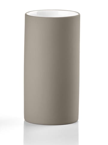Zone Denmark Tandenborstelbeker "Solo Taupe" lichtbruin - (H)10 cm x Ø 7,6 cm
