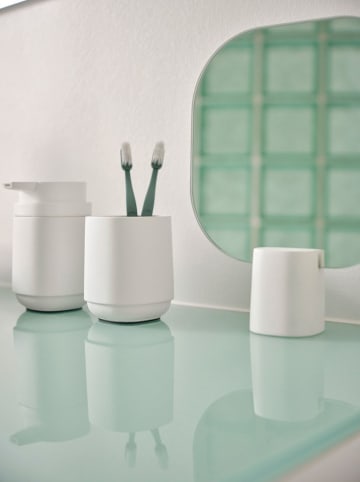 Zone Denmark Tandenborstelbeker "Time White" wit - (H)9 cm x Ø 8,5 cm