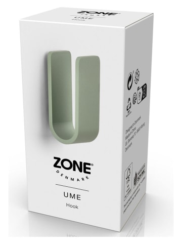Zone Denmark Haczyk ścienny "Ume" w kolorze zielonym - 3,5 x 8 x 3,4 cm