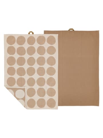 SÖDAHL 2-delige set: theedoeken "Bubbles" beige - (L)70 x (B)50 cm