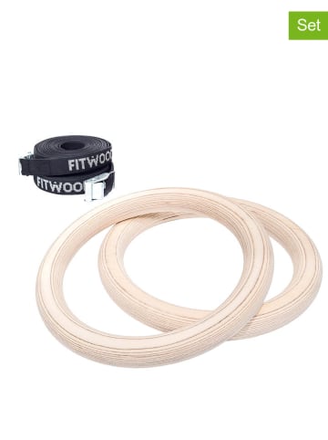 FITWOOD 4-delige set: turnringen "ULPU" naturel/zwart - vanaf 3 jaar