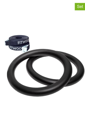 FITWOOD 4tlg. Set: Turnringe ''ULPU'' in Schwarz - ab 3 Jahren