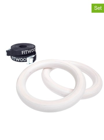FITWOOD 4tlg. Set: Turnringe ''ULPU MINI'' in Schwarz/ Weiß - ab 3 Jahren